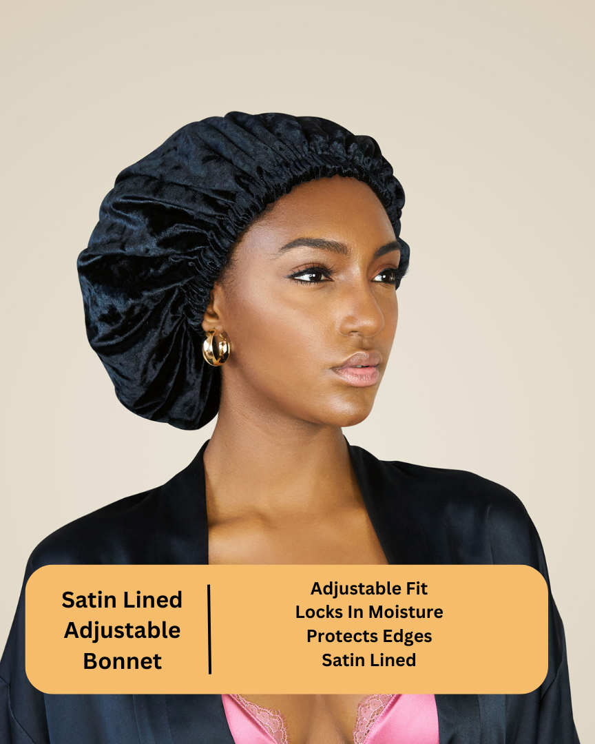 Velvet Satin Lined Adjustable Bonnet