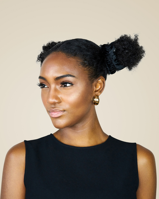 Velvet Black Adjustable Scrunchies (3 Pack)