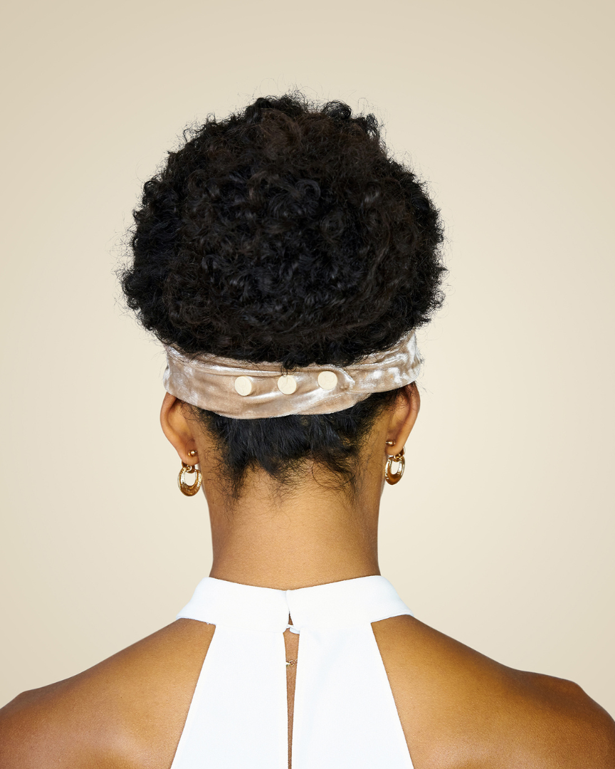 Cream Velvet Adjustable Headband
