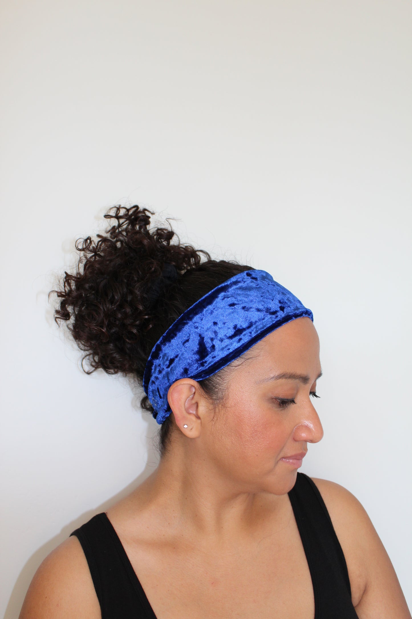Blue Velvet Adjustable Headband